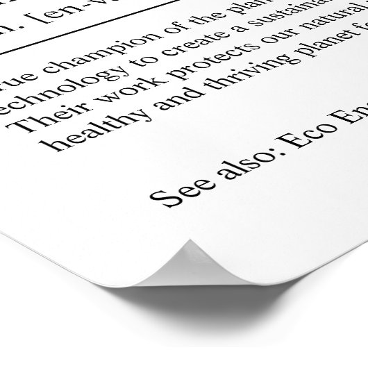 Speciaal cadeau voor milieutechnicus poster (Hoek)