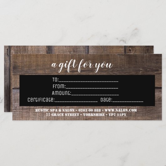 Speciaal cadeaubon voor zakelijk gebruik (Voorkant / Achterkant)