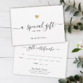 Speciaal cadeaucertificaat voor modern Script Gold