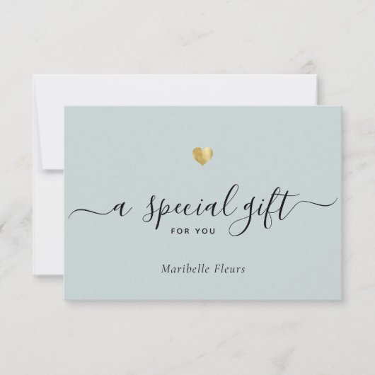 Speciaal cadeaucertificaat voor modern Script Gold (Voorkant)