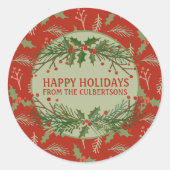 Speciaal cadeaulabel voor feestdag ronde sticker (Voorkant)