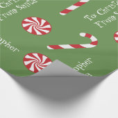 Speciaal cadeautje van Santa Kerstmis Snoep Green Cadeaupapier (Hoek)