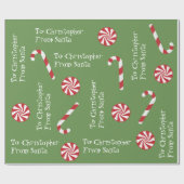 Speciaal cadeautje van Santa Kerstmis Snoep Green Cadeaupapier (Vlak)
