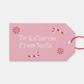Speciaal cadeautje van Santa Kerstmis Snoep Roze Cadeaulabel (Voorkant (Horizontaal))