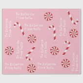 Speciaal cadeautje van Santa Kerstmis Snoep Roze Cadeaupapier (Vlak)
