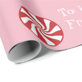 Speciaal cadeautje van Santa Kerstmis Snoep Roze Cadeaupapier (Rol Hoek)