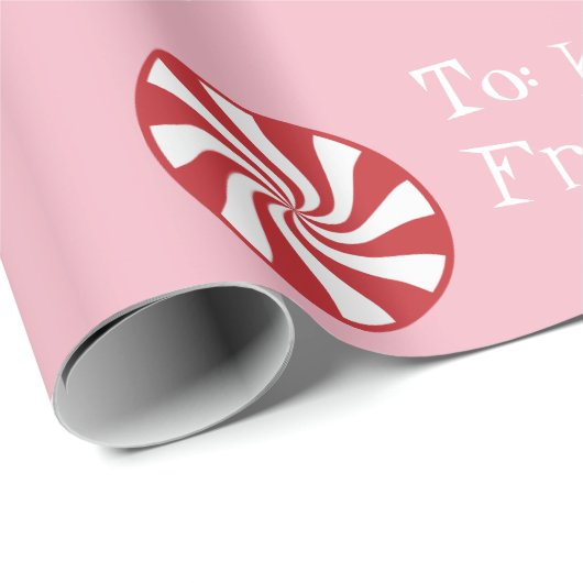 Speciaal cadeautje van Santa Kerstmis Snoep Roze Cadeaupapier (Rol Hoek)