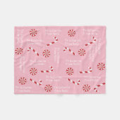 Speciaal cadeautje van Santa Kerstmis Snoep Roze Fleece Deken (Voorkant (Horizontaal))