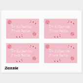 Speciaal cadeautje van Santa Kerstmis Snoep Roze Rechthoekige Sticker (Vel)