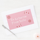 Speciaal cadeautje van Santa Kerstmis Snoep Roze Rechthoekige Sticker (Envelop)