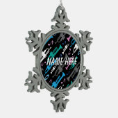 Speciaal cadeautje voor de kersttrompetspeler tin sneeuwvlok ornament (Links)