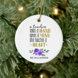 Speciaal cadeautje voor docenten in goud keramisch ornament