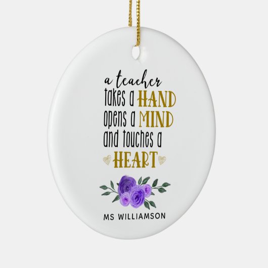 Speciaal cadeautje voor docenten in goud keramisch ornament (Rechts)