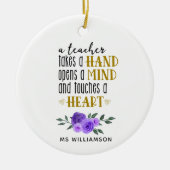 Speciaal cadeautje voor docenten in goud keramisch ornament (Voorkant)