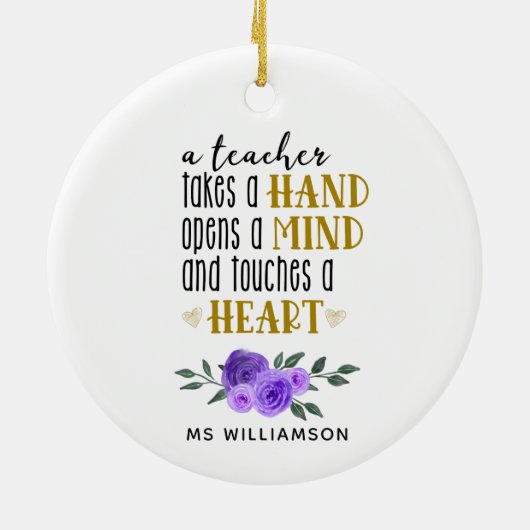 Speciaal cadeautje voor docenten in goud keramisch ornament (Achterkant)