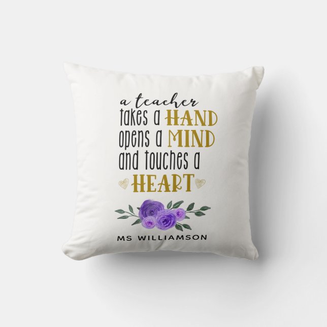 Speciaal cadeautje voor docenten in goud kussen (Voorkant)