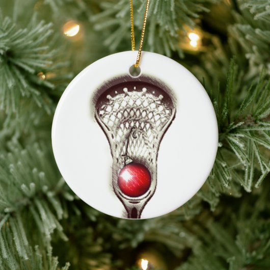 Speciaal cadeautje voor Lacrosse Holiday Keramisch Ornament (Boom)