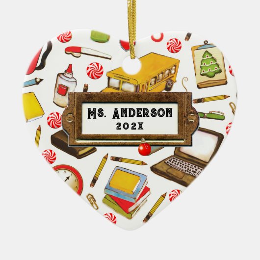 Speciaal cadeautje voor lerarenfeestdag keramisch ornament (Voorkant)