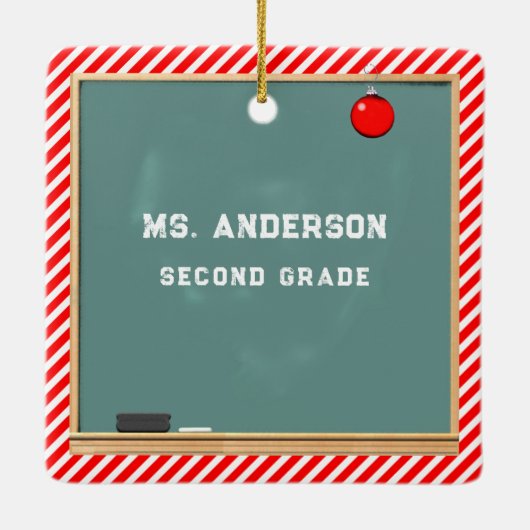Speciaal cadeautje voor lerarenfeestdag keramisch ornament (Achterkant)