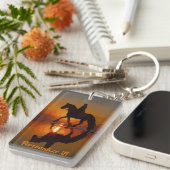 Speciaal cadeautje voor paardenlaan. Horseback Rid Sleutelhanger (Voorkant Rechts)