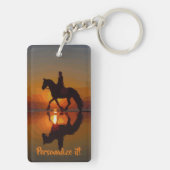 Speciaal cadeautje voor paardenlaan. Horseback Rid Sleutelhanger (achterkant)