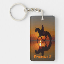Speciaal cadeautje voor paardenlaan. Horseback Rid Sleutelhanger