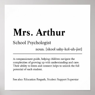 Speciaal cadeautje voor schoolpsycholoog poster