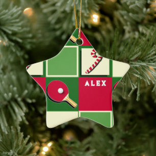 Speciaal cadeautje voor Tennis-feestdag Keramisch Ornament