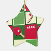 Speciaal cadeautje voor Tennis-feestdag Keramisch Ornament (Links)