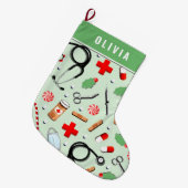 Speciaal cadeautje voor verpleegkundige grote kerstsok (Voorkant (Hangend))