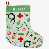 Speciaal cadeautje voor verpleegkundige grote kerstsok (Voorkant)