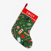 Speciaal cadeautje voor verpleegkundige kleine kerstsok (Voorkant (Hangend))