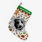 Speciaal cadeautje voor voetbalvakantie kleine kerstsok (Voorkant (Hangend))