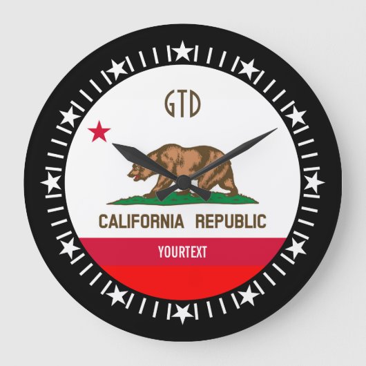 Speciaal California State Flag Design op een Grote Klok (Voorkant)