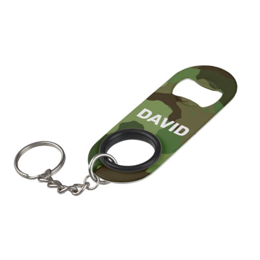 Speciaal Camo Custom Name Army-Man Mini Flessenopener (Voorkant Gekanteld)