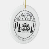 Speciaal Camper Van Buitengrenzen Trip Year Review Keramisch Ornament (Rechts)