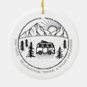 Speciaal Camper Van Buitengrenzen Trip Year Review Keramisch Ornament (Achterkant)