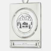 Speciaal Camper Van Buitengrenzen Trip Year Review Verzilverd Banner Ornament (Links)