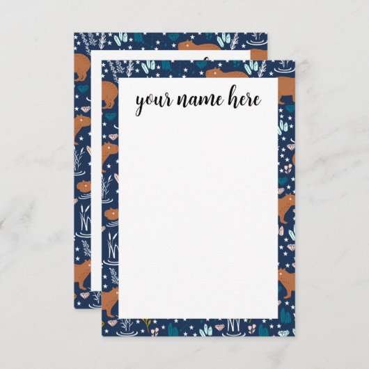 Speciaal Capybara Notecards Bedankkaart (Voorkant / Achterkant)