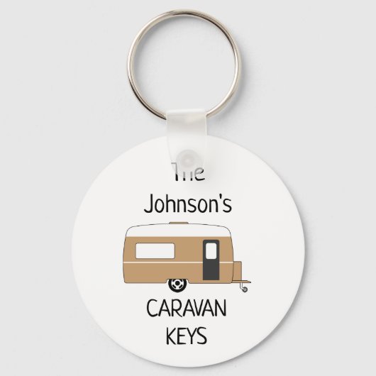 Speciaal Caravan Keys, naam Sleutelhanger (Voorkant)