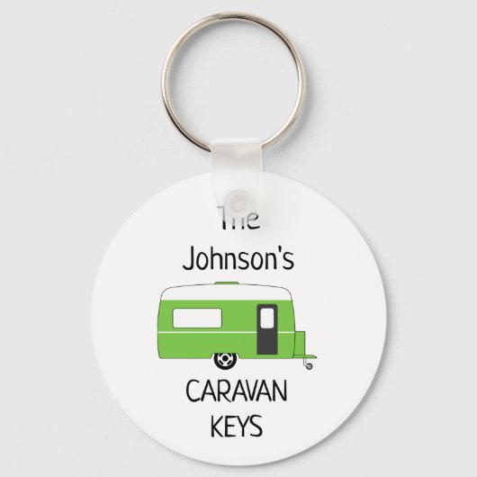 Speciaal Caravan Keys, naam Sleutelhanger (Voorkant)