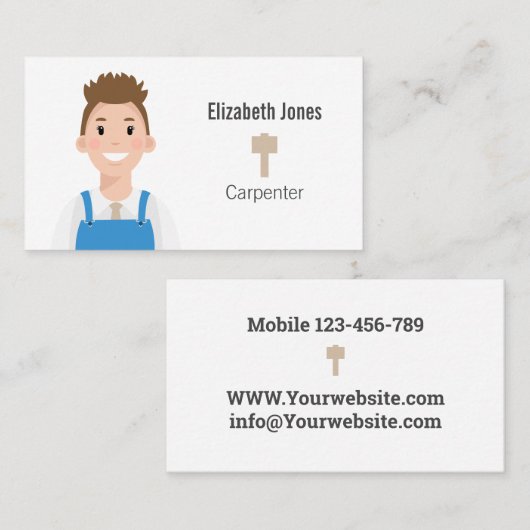 Speciaal Carpenter Avatar-Visitekaartje Visitekaartje (Voorkant / Achterkant)