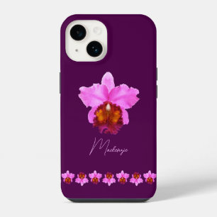 Speciaal Cattleya Orchid Motif Print Hoesje iPhone 14 Hoesje
