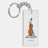 Speciaal Cello Just Cellin Cellist Gag Sleutelhanger (Voorkant Links)