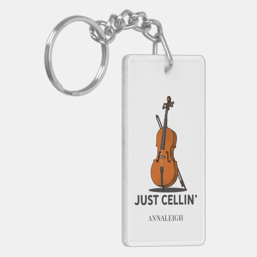 Speciaal Cello Just Cellin Cellist Gag Sleutelhanger (Voorkant Links)
