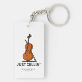 Speciaal Cello Just Cellin Cellist Gag Sleutelhanger (achterkant)