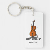 Speciaal Cello Just Cellin Cellist Gag Sleutelhanger (Voorkant)
