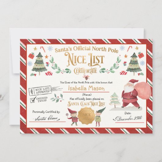 Speciaal certificaat van de lijst van Santa Offici Kaart (Voorkant)