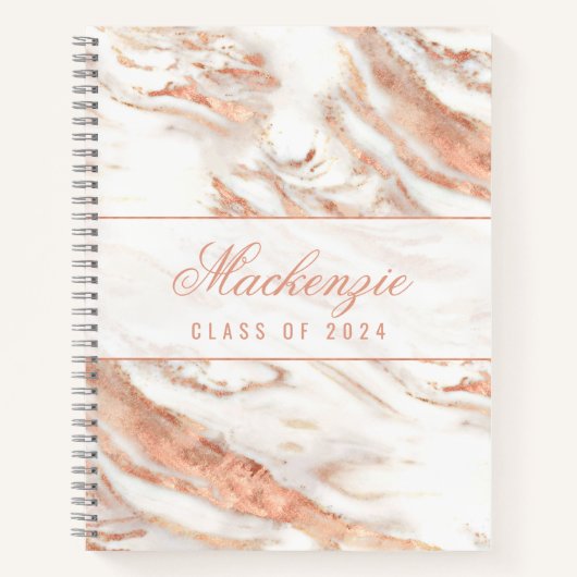 Speciaal Chic Copper Marble Roos Gold Metallic Notitieboek (Voorkant)