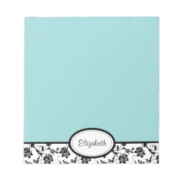 Speciaal Chic Damask Floral Blue Notitieblok